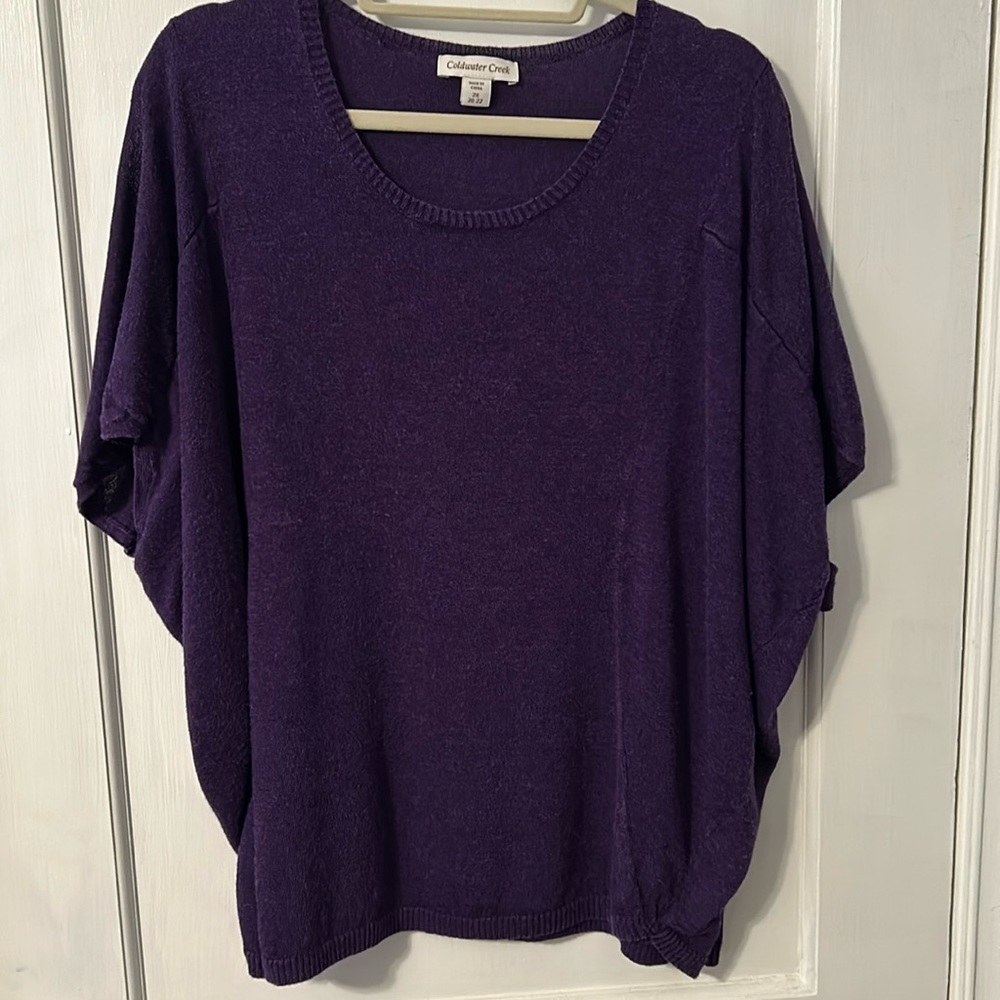 Coldwater Creek deep purple dolman sleeve blouse